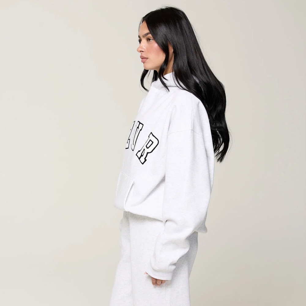 AZUR Cloud Hoodie Cozy Oversized Pullover in Heathered Grey - Picture 2 of 9
